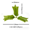 Folhas Octogonais Simuladas, Folhas de Planta Verde Simuladas de Três Pontas, Acessórios de Folha Simulada para DIY, Folhas Artificiais de Planta Verde