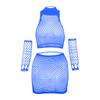 Ropa interior sexy comercio exterior europeo y americano hueca ajustada malla sexy manga larga perspectiva falda cadera uniforme tentación w629