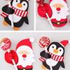 Embalaje de Regalo de Dulces de Navidad Papá Noel Pingüino Paleta Tarjeta de Papel Tarjeta Decorativa Inserto 50 Piezas