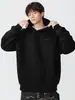 Roupas Masculinas Fengshe / Moletom com Capuz Pulôver Novo de Outono para Homens, Bordado, Corte Solto, Estilo Retro Japonês, Algodão Puro, Moletom para Casal