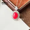 Venta al por mayor del fabricante: Colgante Redondo Cabujón de Calcedonia Verde Hielo de Alta Calidad Incrustado Plateado en Plata 925, Elegante Collar con Gema en Forma de Huevo