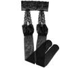 Calcetines largos de seda negra sexys para mujer, de una pieza, con encaje y tirantes, por encima de la rodilla, con efecto emocional, para piernas bonitas, en Internet, en rojo y negro.