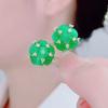 Aretes y Clips para Orejas Florales de Ojo de Gato Imitación, Venta Caliente en Transmisión en Vivo, Nuevos Aretes de Gama Alta para Primavera y Verano al por Mayor