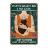 Pôsteres Retrô Mais Vendidos da Amazon, Animais de Desenho Animado, Gatos, Pinturas em Placa de Alumínio Estanhado, Pôsteres, Pinturas Decorativas Transfronteiriças para Casa Banheiro