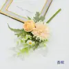 Ramo Atado a Mano de Onagra y Rosa Artificiales, Arreglo Floral de Flores Falsas Estilo Ins para Decoración Floral de Escritorio, Fiesta y Entrada