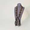 Novo Colar de Lenço de Seda com Contas para Mulheres, Corrente para Suéter Retrô de Bolinhas e Flor de Castanha, Lenço Pequeno Fino Moderno Literário Versátil
