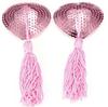 Poema Meisha: Pegatinas de leche con lentejuelas en forma de corazón y borlas sexys, accesorios de ropa interior sexy, pegatinas de pestañas sin costuras y antideslizamiento sexys