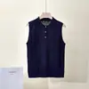 Lp2026 Chaleco de Punto sin Mangas con Cuello Polo, Estilo Nuevo Primavera y Verano para Mujer, Ligero, Transpirable y Versátil