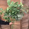 Planta verde artificial de galho alto folha de macieira arranjo de flores para salão de casamento planta decorativa material de folha de planta flor artificial flor de casamento atacado