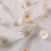 Tela de impressão offset pequena malha de Margarida tecido de malha pequena saia de malha pequena Margarida fio para roupa infantil vestido tecido de malha pequena Crisântemo