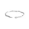 Pulsera de Serpiente Triturada para Mujer, Moderna, Sencilla, de Gama Alta, Pulsera Anillo Lisa, Diseño de Nicho, Pulsera Sólida de Cobre Blanco