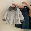 Chaqueta de Algodón Cálida para Niñas 2025 Nueva Moda Reversible Acolchada Abrigo de Invierno Versátil Jeans Conjunto de Dos Piezas Moderno