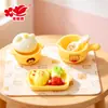 Novo Urso de Manteiga Fofo Louça Realista Casa de Bonecas em Miniatura DIY Mini Prato de Jantar Torrada Comida Brinquedo Pequeno Ornamento