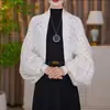 Chal Cárdigan para Mujer, Mangas de Linterna, Patrón de Diamante, Calado, Versátil, Adelgazante, Elegante, Sensación de Alta Gama, Bufanda Exterior, Moda para Mujer, Moderno