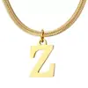 Colar com Pingente de Letra Inglesa em Aço Titânio Banhado a Ouro Real 18K, Design de Nicho, Joia Acessório Simples e de Alto Padrão para Mulheres
