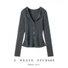 Nuevo top de punto acanalado de manga larga ajustado, estilo francés, apto para la piel, 100% cachemira pura, cuello en V, para otoño e invierno