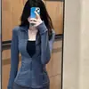 Chamarra de Yoga Azul Marino para Mujer, Ropa Deportiva Fitness, Conjunto de Entrenamiento de Pilates, Nueva Prenda de Secado Rápido Otoño 2026