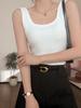 Camisola de Punto Blanca con Cuello en V y Diseño Único, Ropa Exterior de Nicho para Mujer, Estilo Corto con Espalda Descubierta