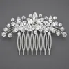 Suministro Transfronterizo de Peines para el Cabello de Flor de Zirconia, Accesorios de Lujo Europeos y Americanos para el Cabello de Novia, Peines para Sesión de Fotos de Boda Vintage, Venta al por Mayor