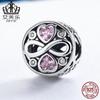 Pulsera Love S925 de plata esterlina con piedras preciosas en forma de corazón SCC240