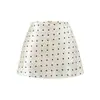 Roupa Estilo Irmã com Saia Curta de Cintura Alta, Saia Midi Satinada Doce de Bolinhas em Linha A para o Verão Que Cobre os Quadris e Evita Exposição