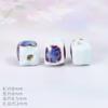 Cuentas de cerámica de horno Jingdezhen, cuentas cuadradas de porcelana de 8 mm, agujero recto, cuentas de colores, material, accesorios de bricolaje, joyería pequeña