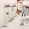 Estante de Exhibición para Tienda de Ropa de Acero Inoxidable Simple de Pie Estilo Isla Perchero para Ropa de Hombre, Mujer y Niño Estante de Exhibición para Tienda Accesorios