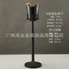 Balde de Champagne de Aço Inoxidável Estilo Europeu com Suporte de Luxo Modelo para Sala de Exposição Joalheria Bar Doméstico KTV Vinho Balde Vertical de Gelo