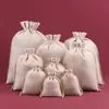 Bolsa de lino con cordón y lazo para guardar joyas, pulseras de cuentas de Buda, bolsa de lino con cordón y lazo
