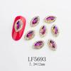 Arte de uñas transfronterizo, joyería de diamantes, pegatinas de aleación japonesas para uñas, K9, corazón puntiagudo, decoración tridimensional de uñas de cristal superbrillante.