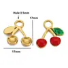 Acero Inoxidable Goteo de Aceite Colgante de Cereza Color Fruta Colgante Zapatos Palabra Bolsa Llavero Colgante Accesorios para Joyería DIY