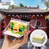 Casa de Chá Du Fu em Chengdu Escultura de Papel 3D Notas Adesivas Presentes Culturais Criativos Enfeites de Mesa Lembranças de Atrações Turísticas