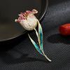 Broche de Rosa Fresco y Elegante para Mujer, Flor de Goteo de Aceite de Esmalte, Diseño Estéreo de Circonita a Todo Color, Versátil y Exquisito