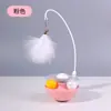 Juguete de Gato Roly-Poly Palo para Molestar Hierba Gatera Pluma Campana Gadget de Rotación Automática para Autoentretenimiento Suministros para Mascotas