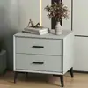Mesita de noche de cuero de lujo ligero, mueble de noche simple de madera maciza para uso doméstico, armario de almacenamiento pequeño moderno de gama alta para dormitorio