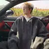 Suéter gris con capucha para hombre, nuevo estilo otoño e invierno, casual y elegante, holgado y grueso, tejido de punto tipo pullover para parejas