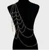 La cadena para el cuerpo de collar sexy moderno de un solo hombro cruzado estilo europeo y americano WMS es popular en AliExpress y eBay.