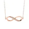 Collar con Colgante de Plata de Ley S925 Símbolo del Infinito Figura de Ocho para Mujer, Venta Caliente Transfronteriza, Diseño de Nicho, Cadena para Clavícula Simple y de Moda