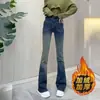 Jeans Lavados Delgado de Cintura Alta con Micro-Campana para Mujer, Nuevo Diseño Verano 2025, Pantalones Largos Delgado Ajustados Acampanados para Mujer