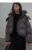 Chaqueta de Algodón con Capucha de Cuello Alto Holgada Estilo Coreano 2026 para Mujer, Abrigo Puffer Engrosado de Gama Alta de Invierno