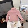 Tricô Gola Alta Meninas Outono e Inverno 2025 Macio Bebê Menina Moda Princesa Tricô Inverno Camiseta Infantil de Base