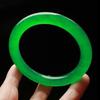 Cuarzo hielo barra redonda fina pulsera de jade de flor flotante Esmeralda verde completo verde aceite pulsera tintineante al por mayor Jade Jade