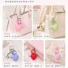 Llavero de color sólido Dopamina con forma de corazón y cara sonriente Accesorio DIY Llavero hecho a mano con cuentas Colgante para bolso