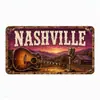 Placa de licença de lata vintage para parede para comércio exterior, pintura decorativa 3D de lata estilo americano retrô para bar, placa de licença de alumínio