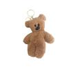 Llavero con colgante de peluche de oso de peluche de pelo largo, bonito adorno para mochila escolar, venta al por mayor