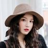 Chapéu coreano 2022 outono e inverno novo lã split lã chapéu pescador mulheres perfumado estilo celebridade amarelo bacia chapéu