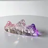 Ornamento em vidro cristalino em forma de montanha, artigos de papelaria para caligrafia e pintura, peso de papel estilo chinês, porta-canetas, apoio para canetas, artigos de papelaria em vidro estilo chinês