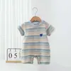 Macacão Curto Listrado de Verão Macacão de Bebê Roupas para Recém-Nascidos Macacão
