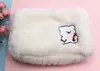 Nueva Bolsa de Maquillaje de Peluche Simple Linda ins Nubes Oso Sonriente Bolsa de Lavado de Manos Bolsa de Almacenamiento de Maquillaje