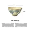Tigelas de cerâmica de alta qualidade em estilo japonês com decoração sob o esmalte, perfeitas para uso doméstico como tigelas de arroz, apresentando um design floral retrô de hibisco, lindas louças e tigelas de sopa